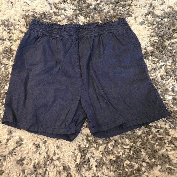 Joe Fresh Kids Navy Indigo Elastic Waist Pull-On Shorts Size L 10-12 - Picture 1 of 2